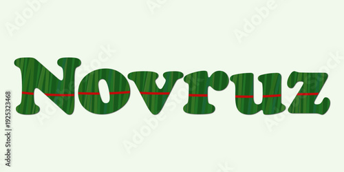 Novruz Bayraminiz Mubarek greeting banner with Semeni and bold typography on green background, spring holiday vector. Ideal for social media headers, festive posters, corporate greeting cards