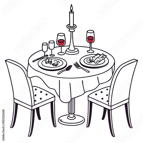 A table set for two people to dine