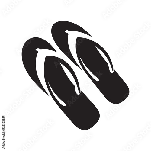 Flip-flops paired  abstract silhouette clip art logo design concept illustration 