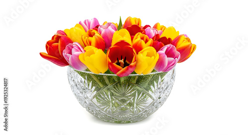 Wallpaper Mural A vibrant bouquet of tulips arranged elegantly in a decorative glass bowl. Torontodigital.ca