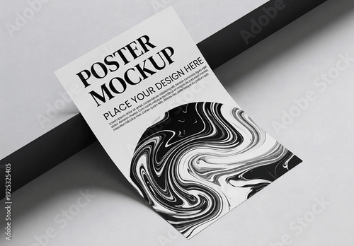 Paper Flyer On Block Mockup