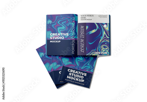 Set Magazine Mockup Top View