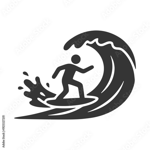 サーフィンする人物のシルエットアイコン