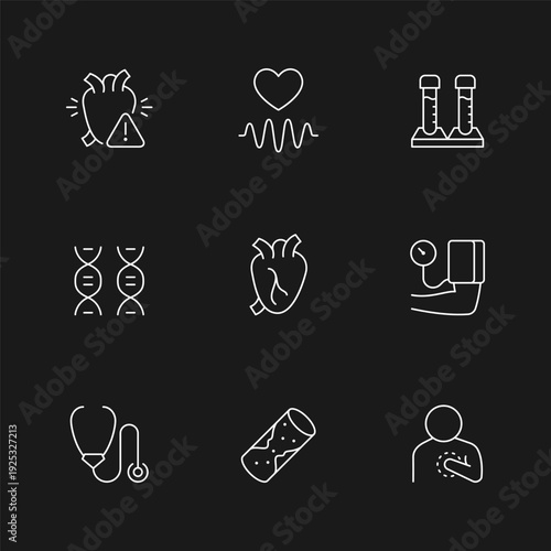 Heart disease line outline icon