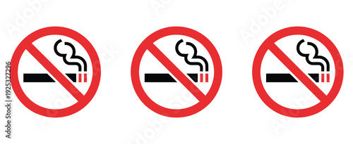 No Smoking Sign Symbol, Vector Illustration of Cigarette with Cross Mark