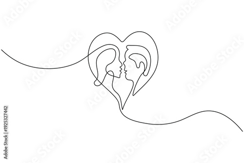 One line drawing of hands making heart symbol for love and unity isolated on white
