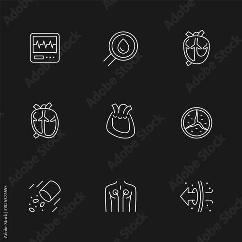 Heart disease line outline icon