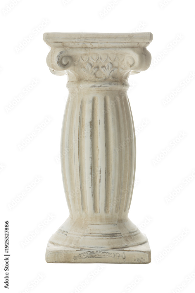 Obraz premium Decorative greek ceramic column isolated with transparency