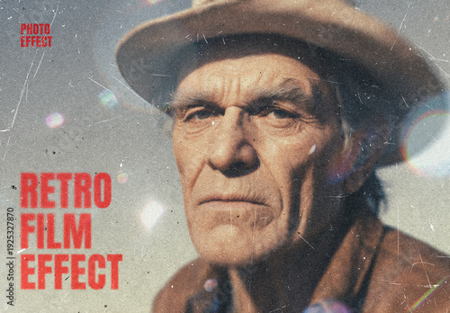 Retro Film Photo Effect Mockup