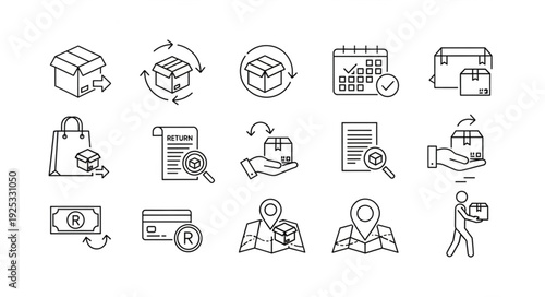 Logistics and Delivery Icons Set Vector Illustration.