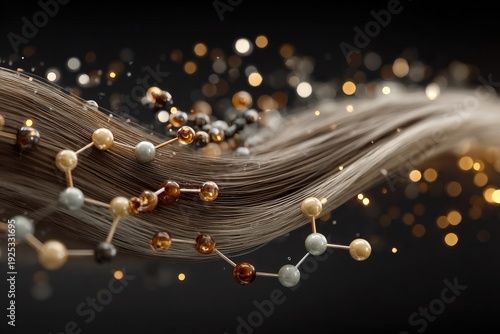 Wallpaper Mural biotech hair follicle repair with vitamin complex visualization. Generative AI Torontodigital.ca