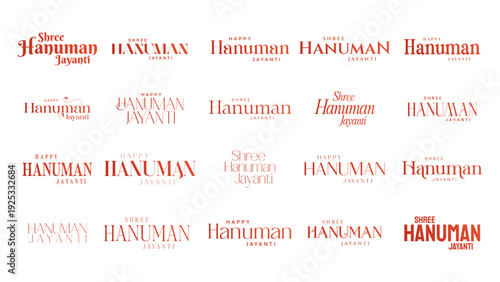 Shree Hanuman Jayanti Typography text design. Happy Hanuman Jayanti festival of India. A simple typography Happy Hanuman Jayanti vector art design .