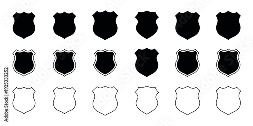 Royal Shield Icon Set - Professional Vector Collection of Security Badges and Heraldic Symbols for Brand Identity and Monarchy-Inspired Design