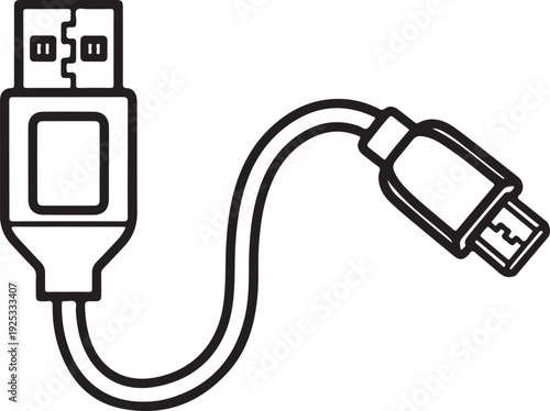 A usb cable with a micro usb connector on one end and a standard usb type a connector on the other