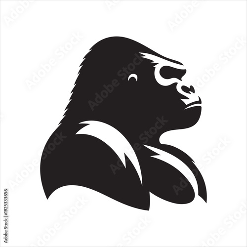  Gorilla  vector silhouette clip art logo design concept illustration