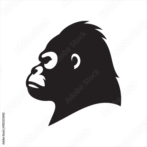  Gorilla  vector silhouette clip art logo design concept illustration
