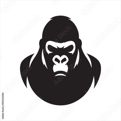  Gorilla  vector silhouette clip art logo design concept illustration