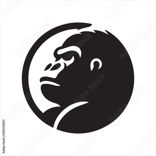  Gorilla  vector silhouette clip art logo design concept illustration