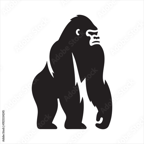  Gorilla  vector silhouette clip art logo design concept illustration