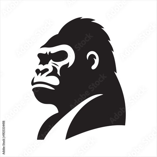  Gorilla  vector silhouette clip art logo design concept illustration