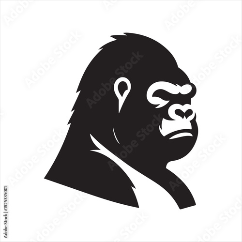  Gorilla  vector silhouette clip art logo design concept illustration