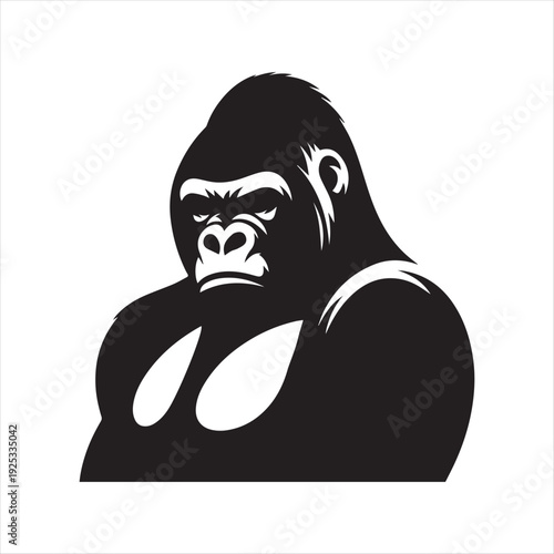  Gorilla  vector silhouette clip art logo design concept illustration