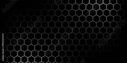 dark black doff metal hexagon pattern abstract geometric shape background wallpaper design