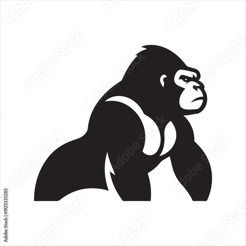  Gorilla  vector silhouette clip art logo design concept illustration