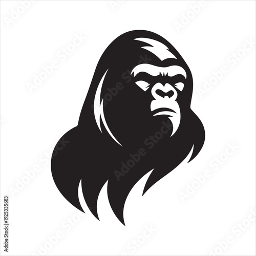  Gorilla  vector silhouette clip art logo design concept illustration