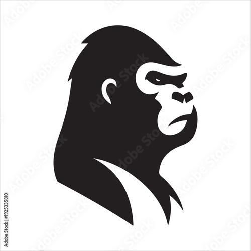  Gorilla  vector silhouette clip art logo design concept illustration