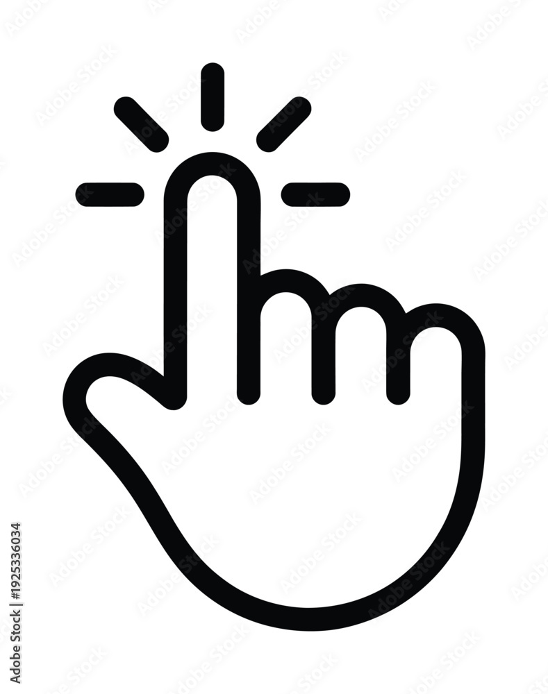Obraz premium Svector of a hand pointing upward with a sparkling effect