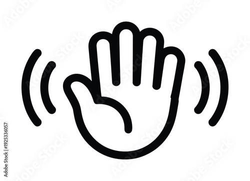 Vector of a hand making a waving gesture