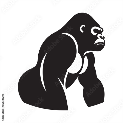  Gorilla  vector silhouette clip art logo design concept illustration