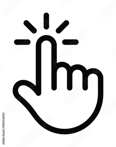 Vector of a hand with index finger pointing upward surrounded by sparkling lines