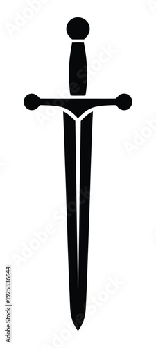 Vector of a stylized sword with a sleek blade and a round pommel