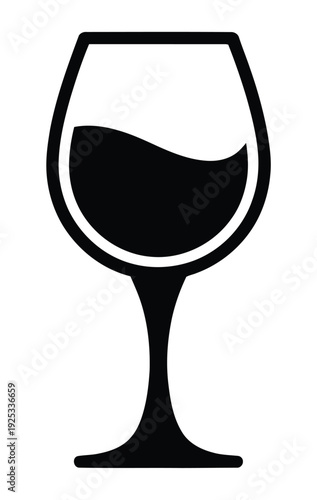 Vector of a wine glass with dark liquid inside