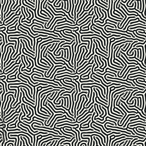 Vector seamless pattern. Free form organic shapes. Stylish structure of natural spots. Hand drawn abstract background. Can be used as swatch in Illustrator. Monochrome confused print.