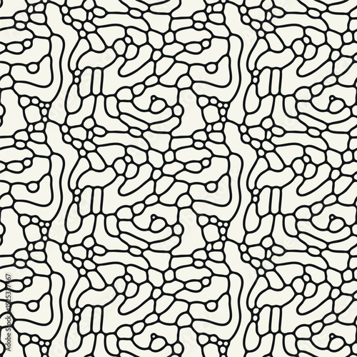 Vector seamless pattern. Free form organic shapes. Stylish structure of natural spots. Hand drawn abstract background. Can be used as swatch in Illustrator. Monochrome confused print.