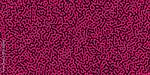 Abstract truing organic wallpaper Turing reaction diffusion monochrome seamless pattern .Monochrome Turing reaction background .Natural seamless line pattern. Linear design with biological shapes