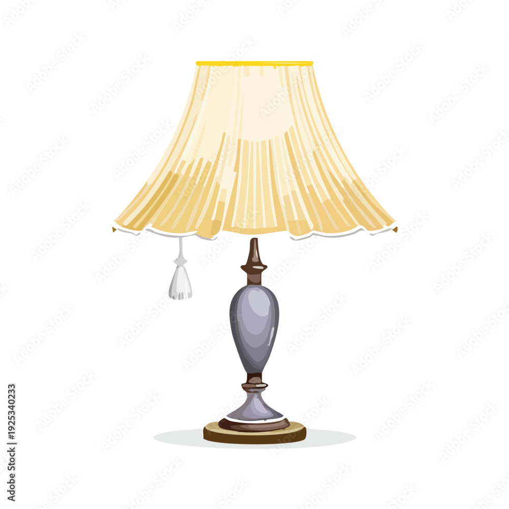Obraz premium Decorative table lamp with lampshade isolated on white