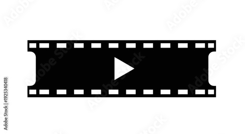 Film strip with play button icon representing video and cinema.