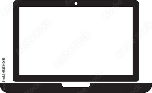 Laptop computer screen vector illustration for digital technology and remote work concepts