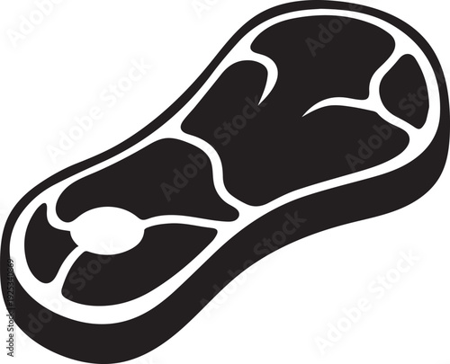 Fresh beef steak meat cut silhouette vector illustration for food design