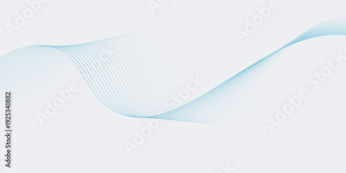Abstract blue smooth waves on white background.Vector illustration.