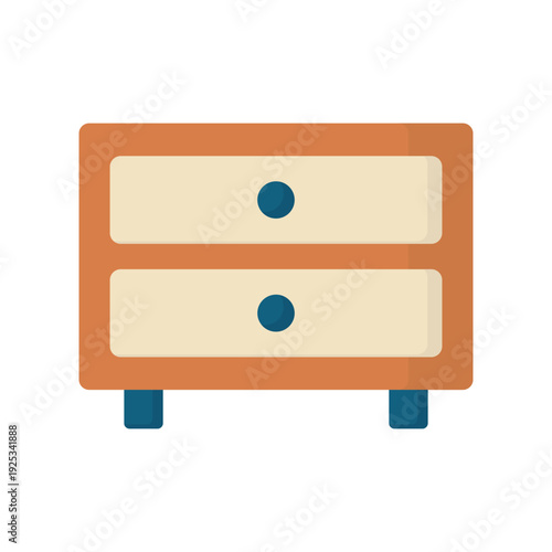 An antique brown wooden chest of drawers features a classic design for home storage, providing a functional bedroom dresser or office file cabinet with elegant handles on every drawer