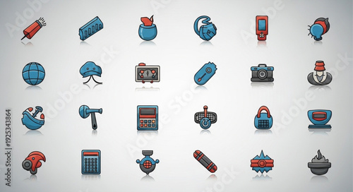 Collection of various icons representing different concepts and industries.