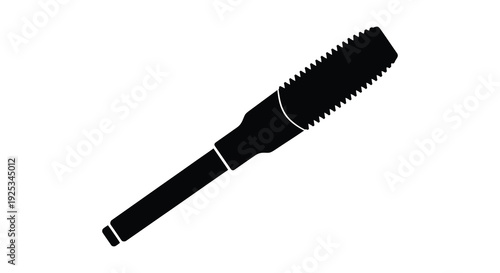 A stark black silhouette of a file tool showcasing its jagged cutting edge and handle design silhouette