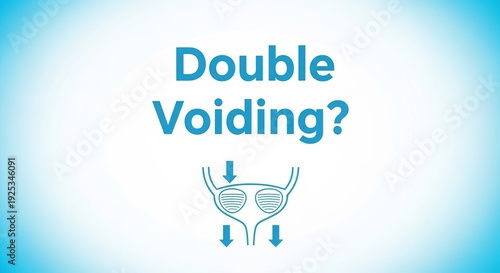 A medical illustration about double voiding explained