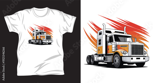 Truck Driver graphic vector T shirt design print