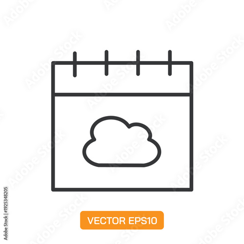 Weather Calendar line icons- Mini collection and editable stroke series icon